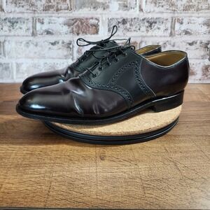 Johnston & Murphy Saddle Burgundy Leather Oxford Shoes Mens Size 13 B